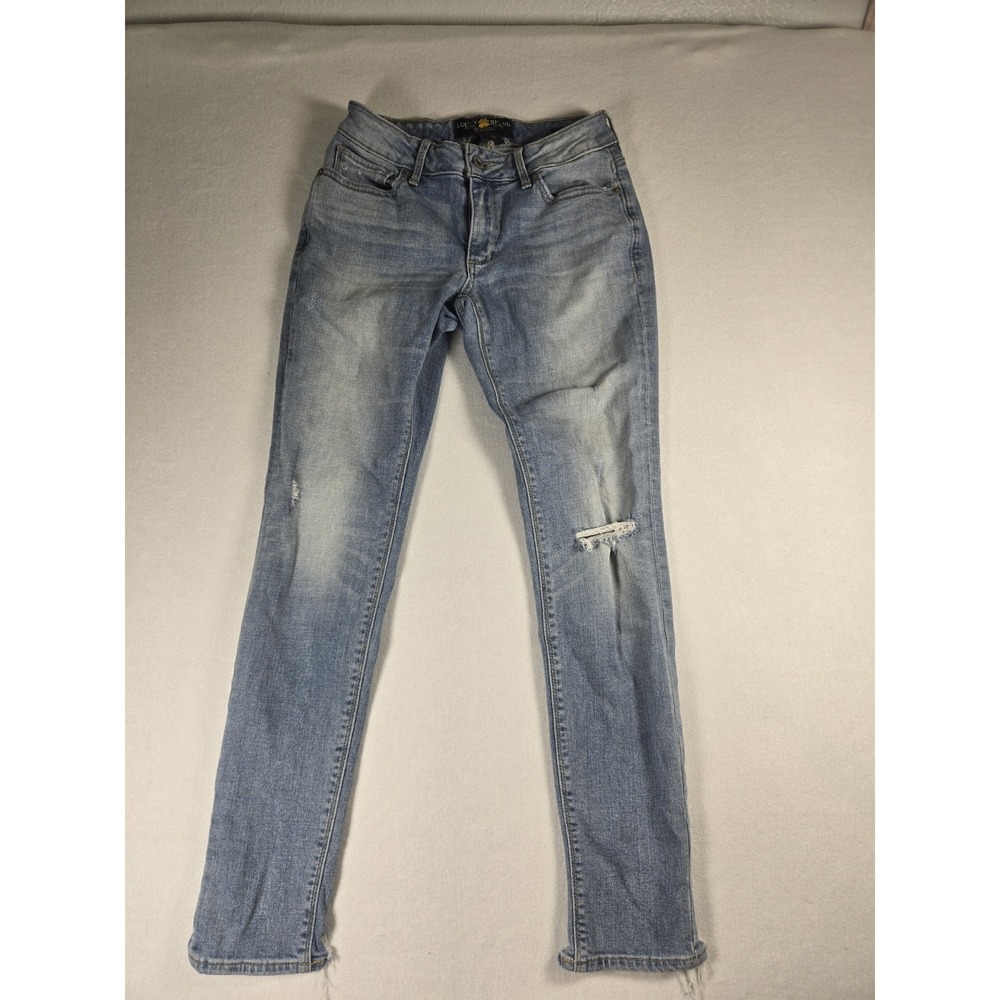 Lucky Brand Sasha Super Skinny Jeans Women's Size 2/26 Blue Denim Distressed